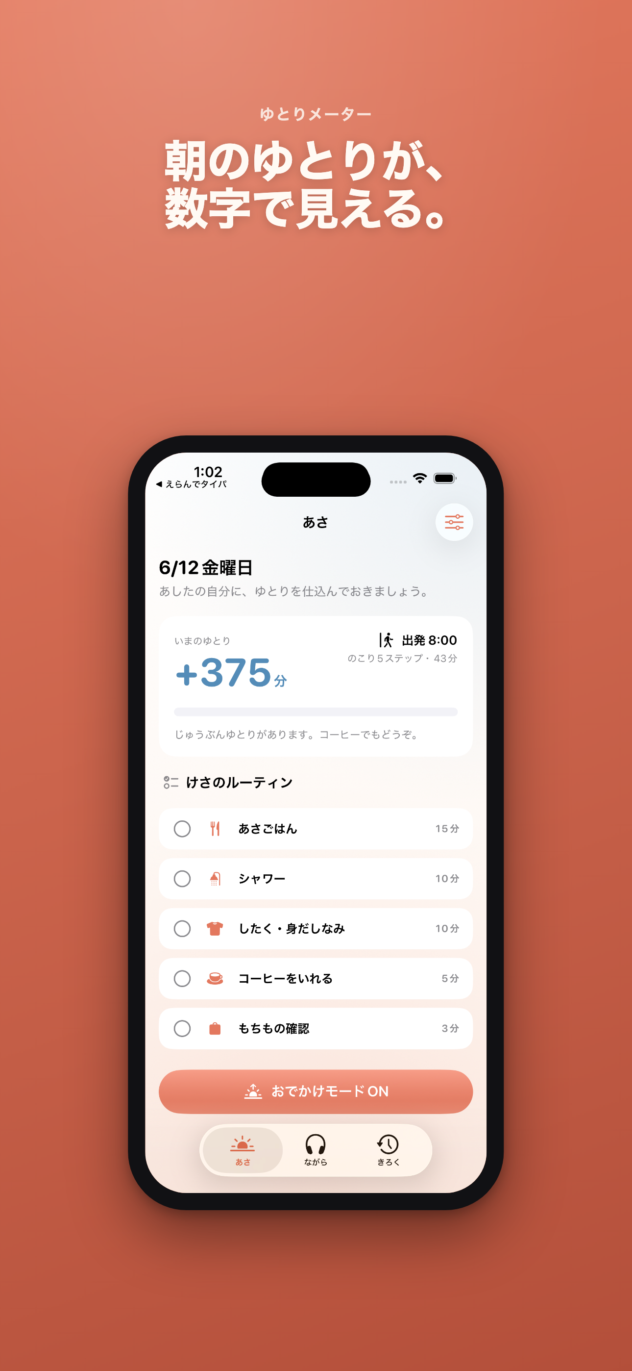 あさゆとりのゆとりメーター