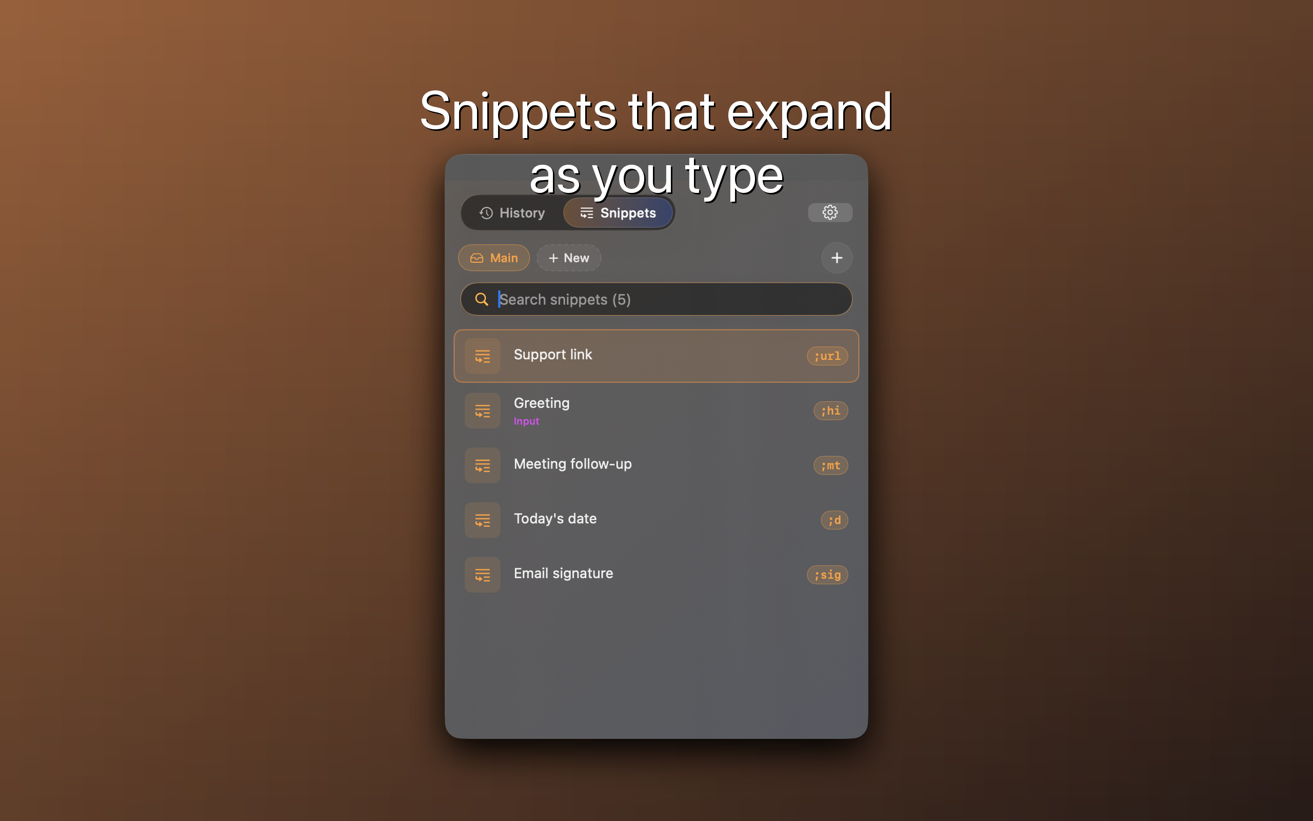 ClipNest snippets
